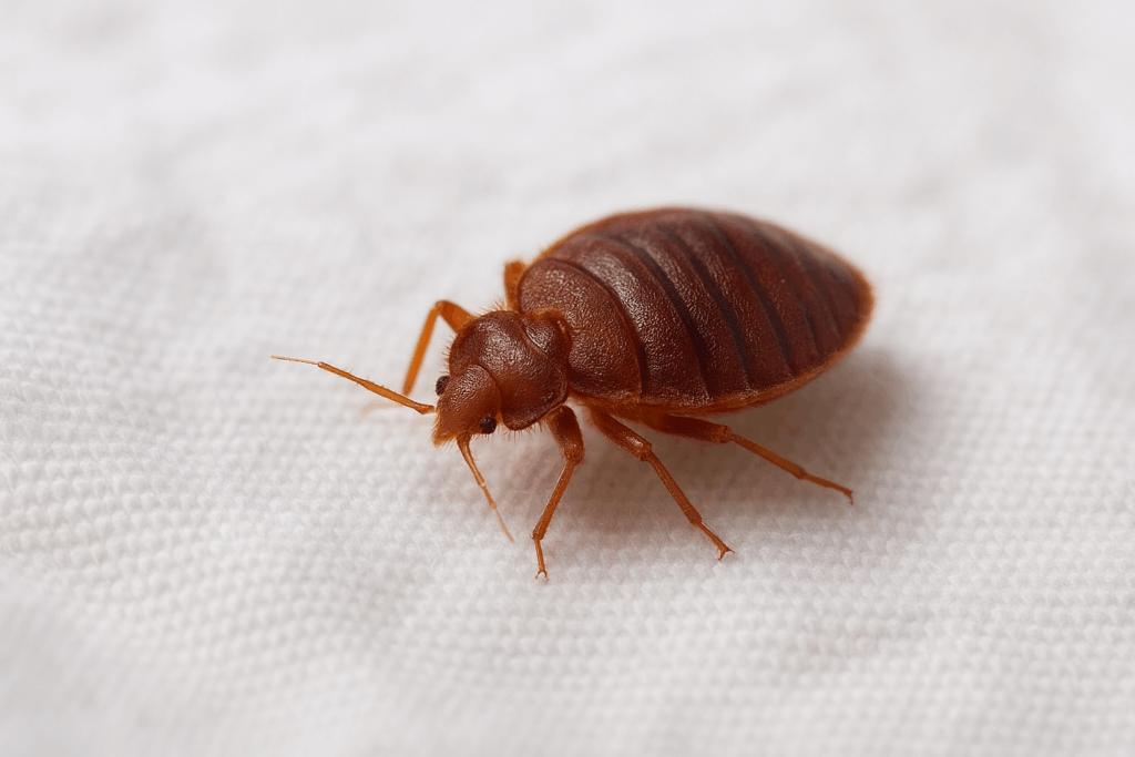 Bed bug close up on mattress
